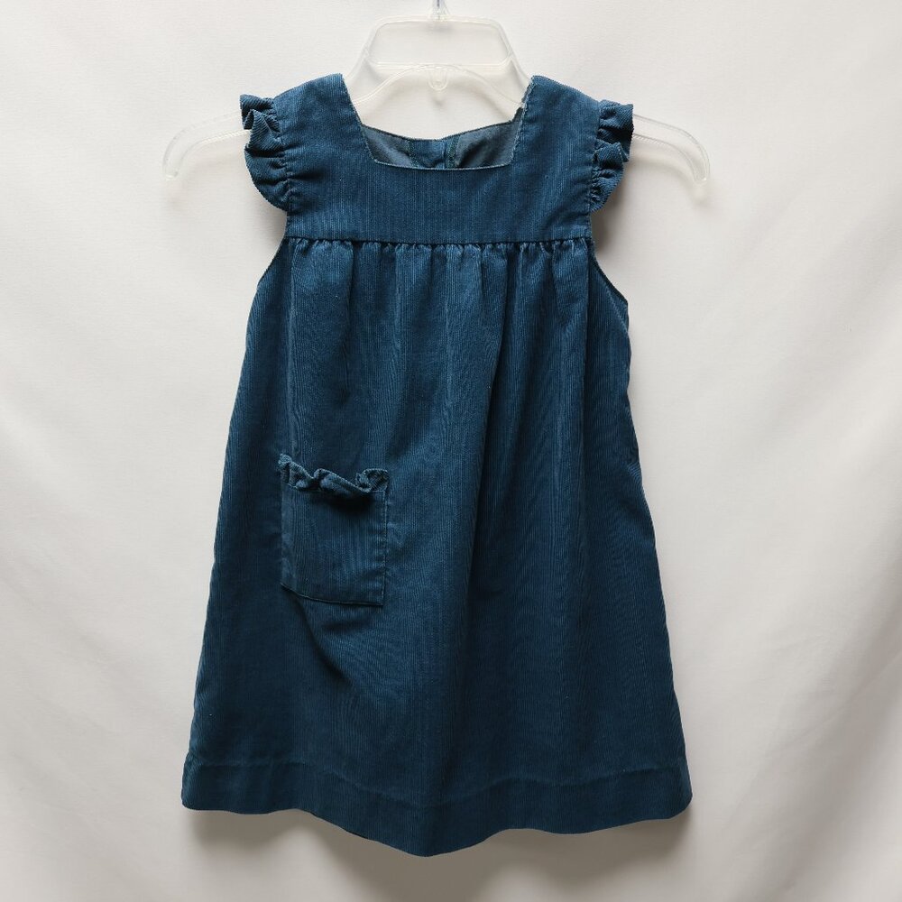 Vintage Girls Corduroy Dress by Health-Tex Size 6X Deep Teal Green
